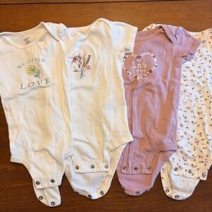 Carter's My Little Love Bodysuit Set - White, Pink, and Purple